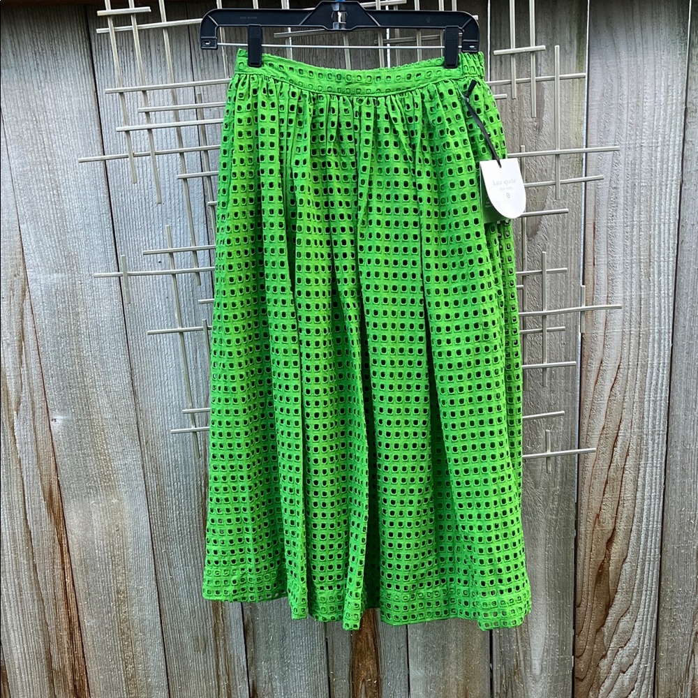 Kate Spade Vibrant Green Midi Skirt xxs